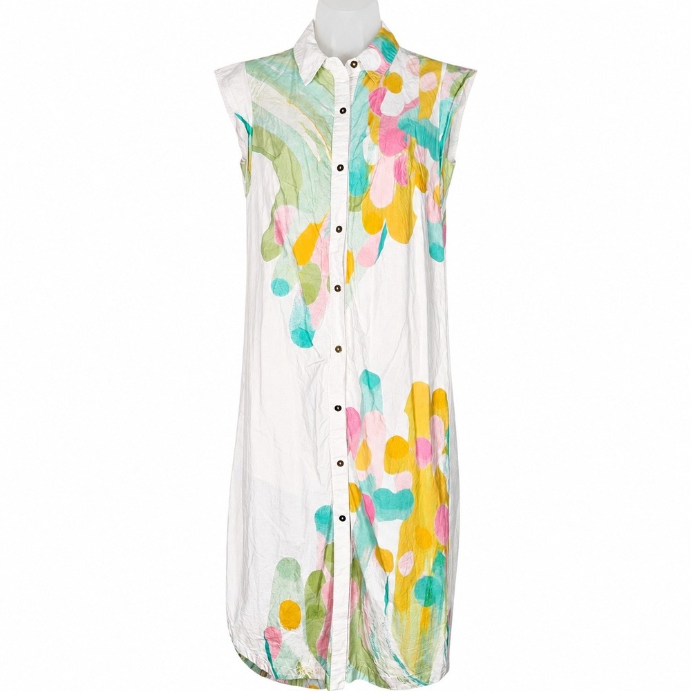Anthropologie Maeve Dress Shirt XXS The Lillian Cap-Sleeve Button Front Midi